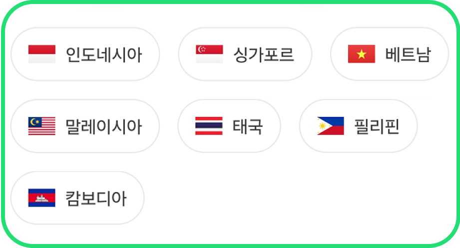 여행할 나라 선택하기 (7개국 중 택1)